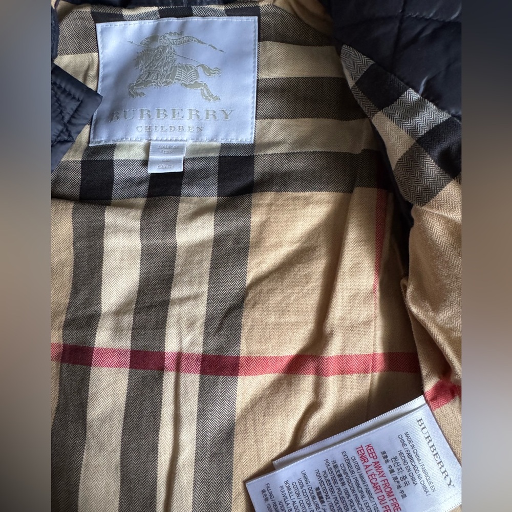Burberry Navy Quilted baby Jacket - Picture 4 of 5